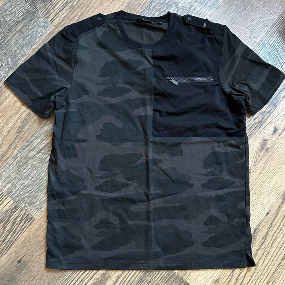 Sean John Black Army Print Short Sleeve Tee
